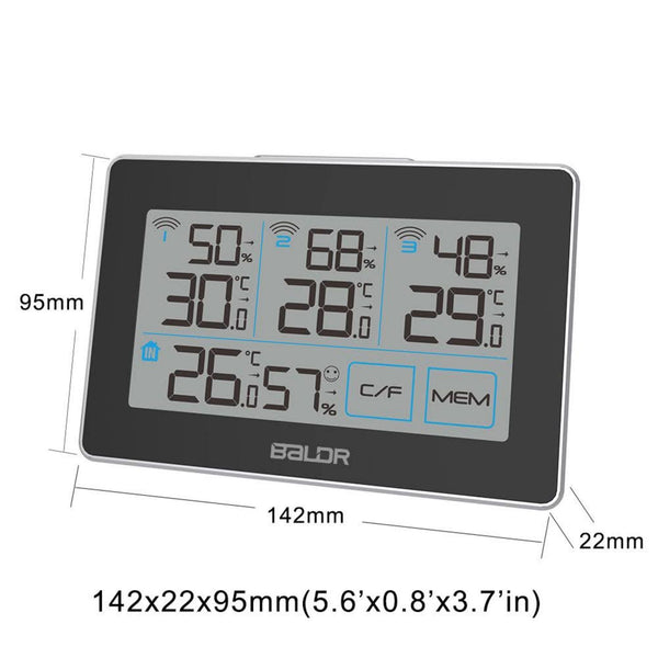 BALDR Indoor Outdoor Wireless Weather Station With 3 Sensors