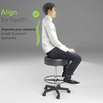 Luxton Ergonomic Rolling Stool