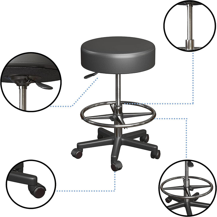 Luxton Ergonomic Rolling Stool