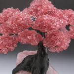 Large - Genuine Rose Quartz Clustered Gemstone Tree on Rose Quartz Matrix (The Eternal Love Tree)