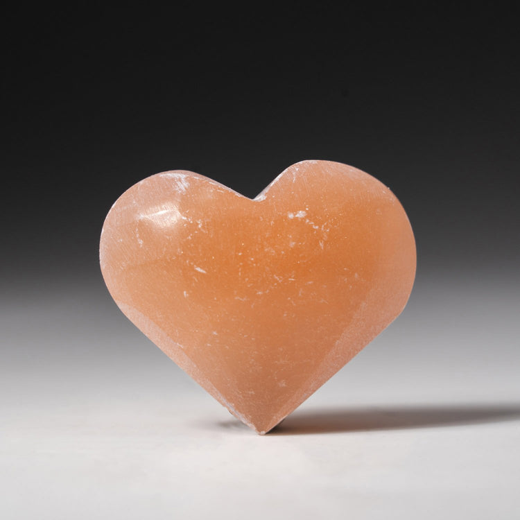 Genuine Natural Orange Selenite Crystal Heart from Morocco (Small)