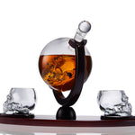 Skull Whiskey Decanter and Matching Skull Glasses Gift Set