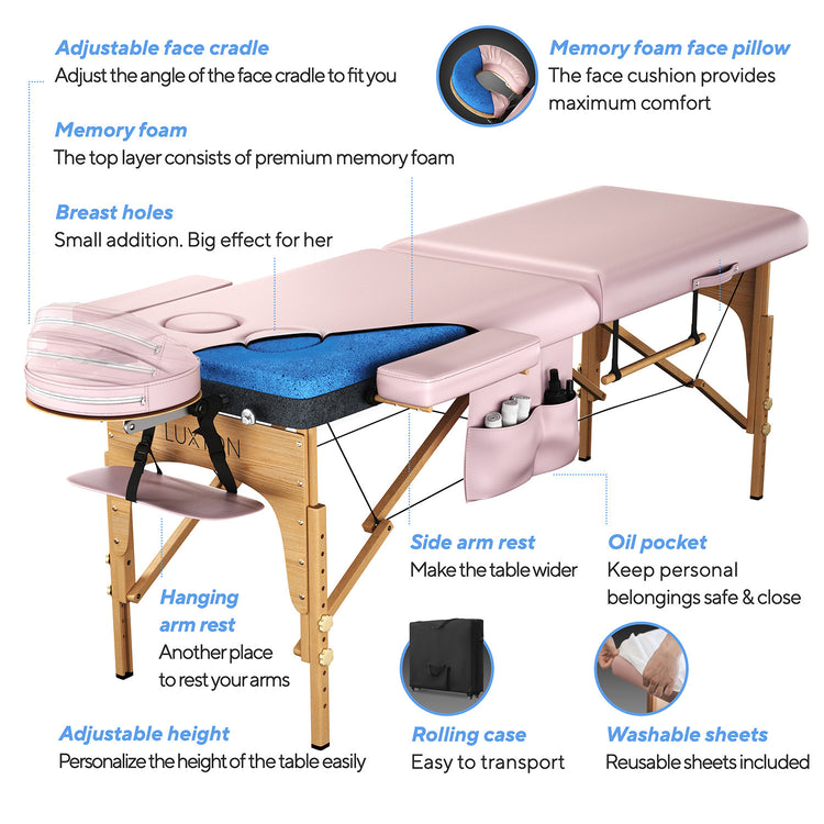 Luxton Home Premium Memory Foam Massage Table