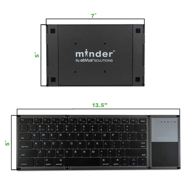 Minder Portable Folding Bluetooth Keyboard Brookstone